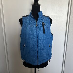 Jamie Sadock Quilted Vest Womens Small Full Zip Golf Tennis Zippers Royal Blue M